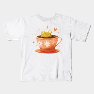 Funny Frog Coffee Kids T-Shirt